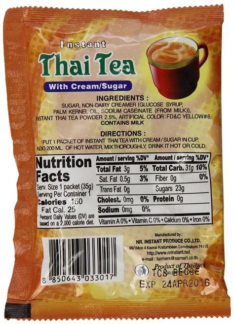 Boba Thai Tea Nutrition Facts | Besto Blog
