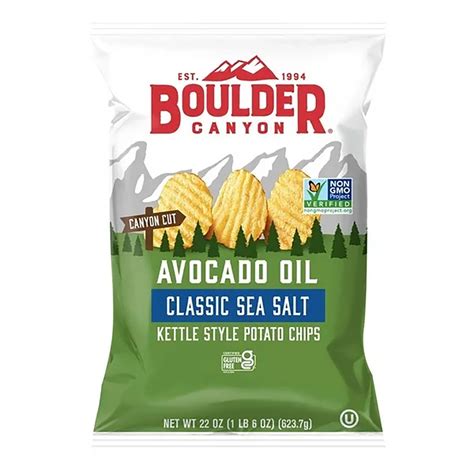 Boulder Canyon Avocado Oil Kettle Cooked Potato Chips, Sea Salt Flavor ...