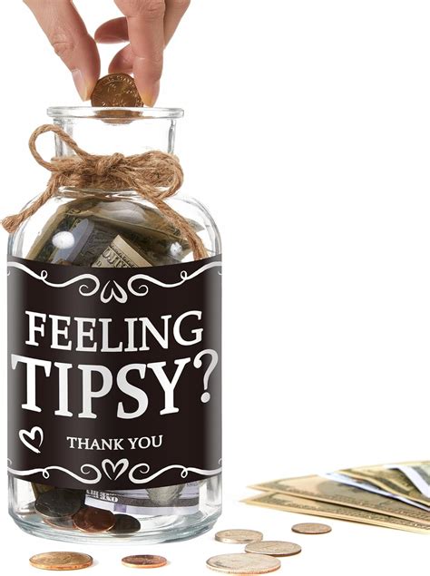 Amazon.com: Neoflavie Glass Tips Jar for Money, Ideal for Bartenders, Bars, Money Collection ...