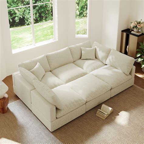Hokku Designs Upholstered Sofa, Cloud Couch Modular Sectional Sofa 6 ...
