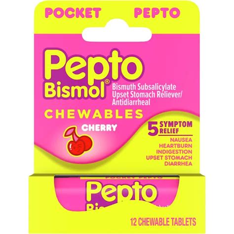 Buy Pepto Bismol To-Go Upset Stomach RelieverAntidiarrheal, Chewable ...