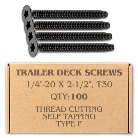 Hales Yeah! 100pcs Trailer Deck Screws Self Tapping 2-1/2 in, 1/4-20 ...