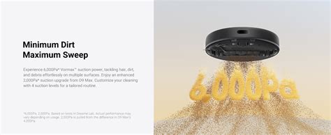 DREAME D9 Max Gen2 Robot Vacuum Cleaner, 6000Pa Vacuum Robot with Mop ...