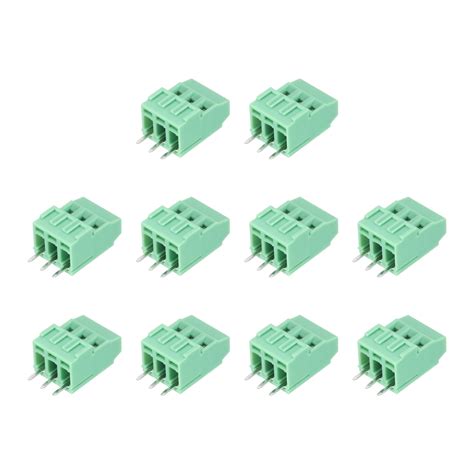 10Pcs 3 Pin PCB Mount Screw Terminals Block Connector 3.81mm 0.15 Inch ...