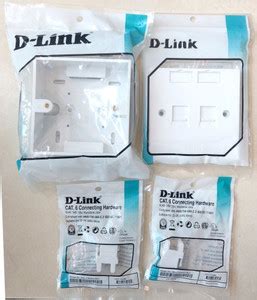 D-Link RJ45 CAT6E Lan I/O Keystone Jack, Gang Box, Dual Port Face Plate ...