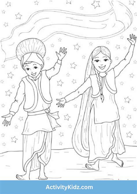 Dancing Duo Lohri Colouring Fun- Download FREE Printable Worksheets for ...