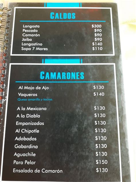 Carta del restaurante Las Delicias del Mar, Santiago del Querétaro ...