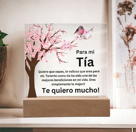Regalo Para Tia De Parte De Su Sobrina, Placa De Acrílico Con Base De ...