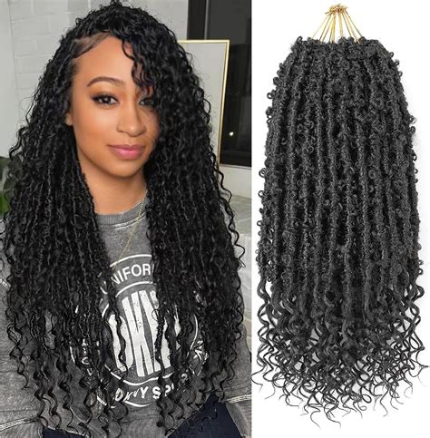Amazon.com : Quisduis Butterfly Locs Crochet Hair 8 Inch Soft Black ...