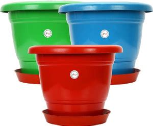 Kraft Seeds Gamla / Planter / Pot 12-inch(pack of 3 multicolored Pots ...