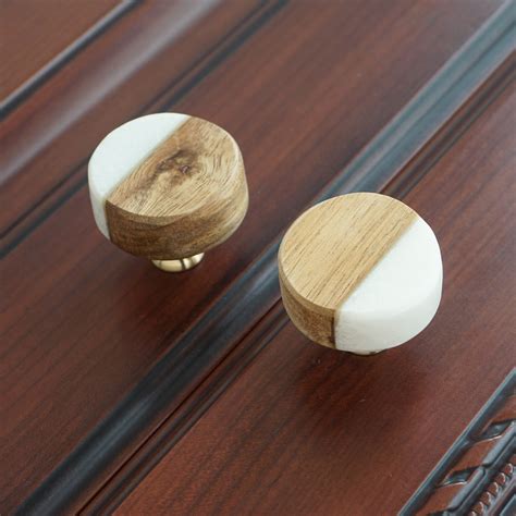 Modern Wood Marble Cabinet Knobs drawer Pulls Knobs Drawer | Etsy