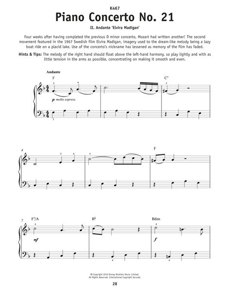 Piano Concerto No. 21 In C Major ("Elvira Madigan"), Second Movement ...