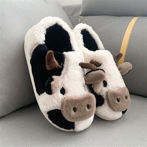 Cute Animal Slipper For Women Girls Kawaii Fluffy Winter Warm Slippers ...