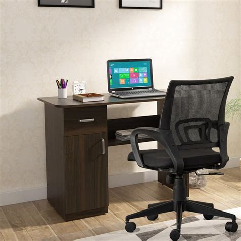 Buy Helios Nexon Lewis Brown Engineered Wood Study Desk With Chair from ...