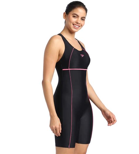 Buy Speedo Classic Reacerback Legsuit Black-Fandango-Pink Swimwear ...
