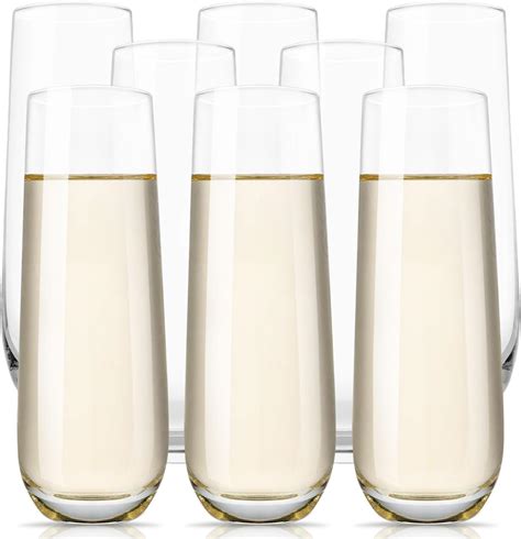 Amazon.com | DORELINA Stemless Champagne Flutes Set of 4, Gold Rim ...