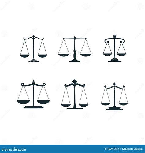 Vector Justice Scales. Justices Scale Set or Simple Court Decision ...