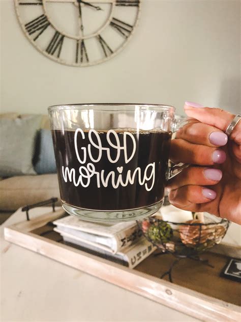 Clear glass mug custom vinyl – Artofit