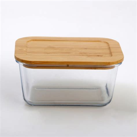 Buy Palestine Glass Storage Canister with Bamboo Lid - 950ml from Home ...