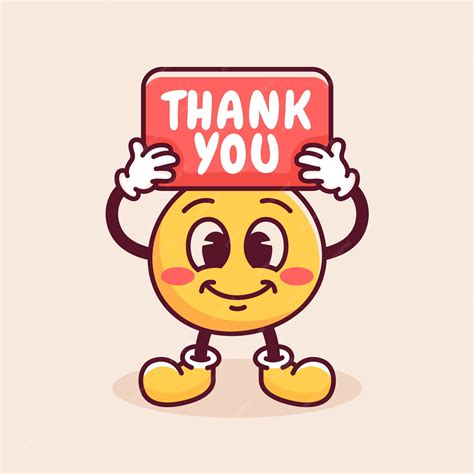 감사합니다. 이모지 일러스트레이션 | 프리미엄 벡터