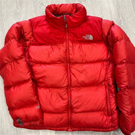 The North Face Womens Red Puffer Jacket WITH MARK | We Vintage