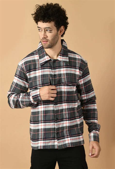 Black Check Shirt with Button Accents By Offmint