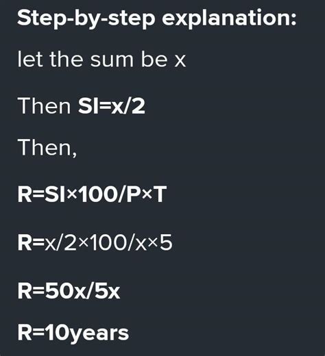 The simple interest of a sum of money in 5 years is equal to the half ...