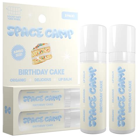 Space Camp Wellness Jumbo Lip Balm - Birthday Cake Organic Flavored ...