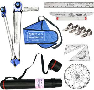 DHAVLO Mini Drafter, Sheet Holder, Rulers, Pro Circle, Set Squares ...