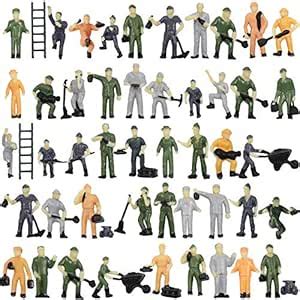 Buy Evemodel P8710 Assorted Painted Figures Construction Worker Gauge ...