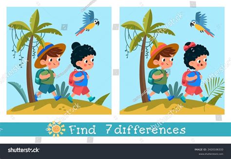 Find The Differences Game Find Differences Game For Children Mermaid