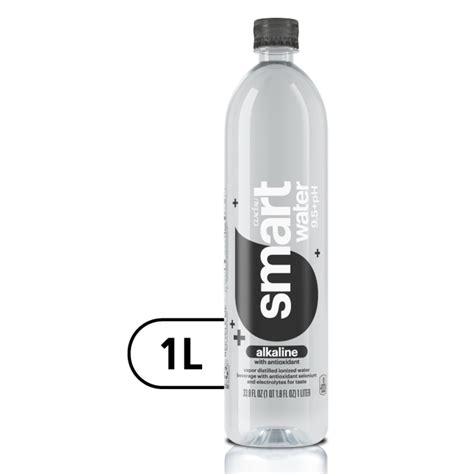 smartwater alkaline with antioxidant ionized electrolyte vapor-distilled water bottles, 33.8 fl ...