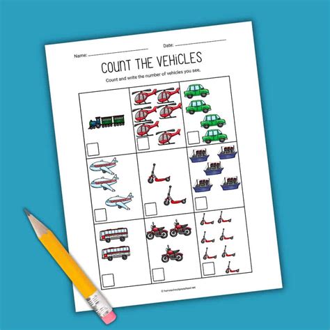 Transportation Counting Worksheet 的图像结果