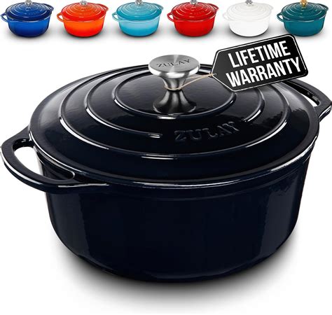 Amazon.com: Overmont Enameled Cast Iron Dutch Oven - 5.5QT Pot with Lid ...