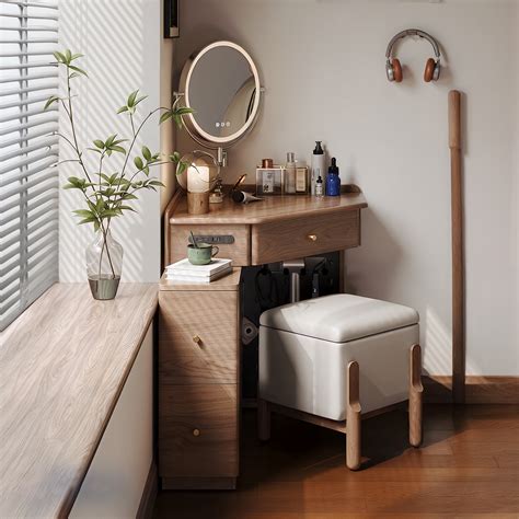 Small Corner Makeup Vanity Cupboard Dressing Table | Small vanity area ...