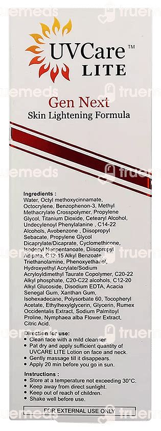 Uvcare Lite Gen Next Lotion 50 Gm - Uses, Side Effects, Dosage, Price ...
