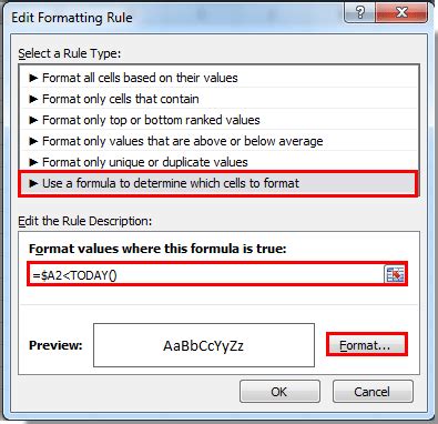 Image result for Excel Conditional Formatting Less than Today