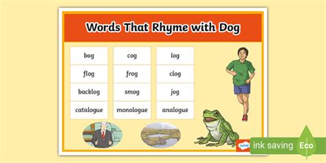 Word That Rhyme with Dog Word Mat (teacher made) - Twinkl