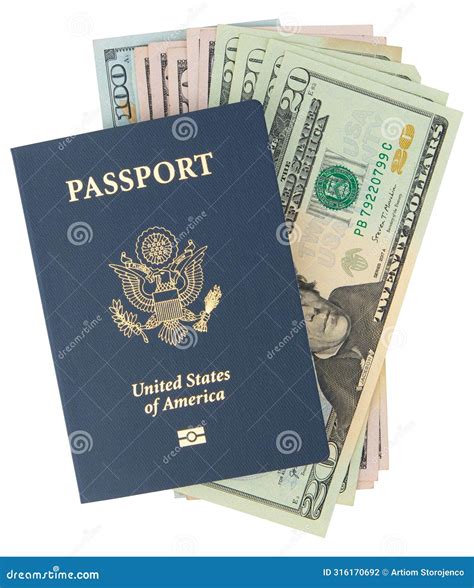 Passport USA and American Money Dollars Bills. Citizen, Citizenship ...