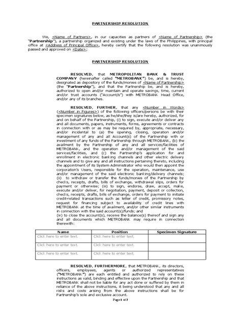 Partnership Resolution Sample 的图像结果