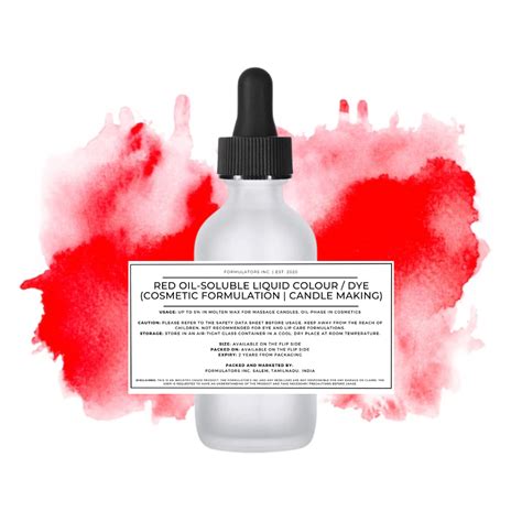 Red Oil-Soluble Liquid Colour / Dye (Cosmetic Formulation | Candle Mak ...