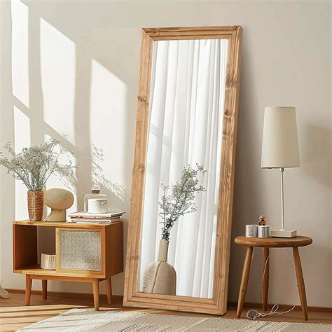 Amazon.com: ABSWHLM Full Length Mirror 65"x24" Solid Wood Frame Floor ...