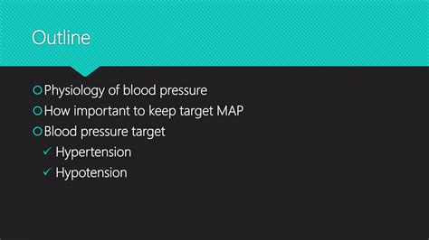 Blood pressure target in icu | PPTX
