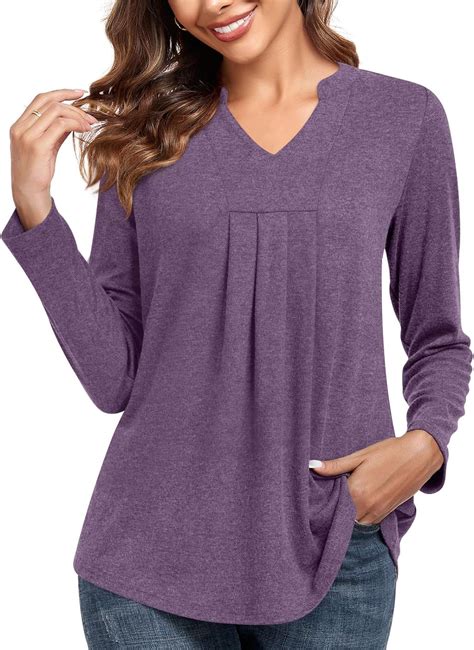 JuneFish Fashionable Women's Casual Long Sleeve Tunic Tops, Nice Fall T-shirt Blouses - Walmart.com