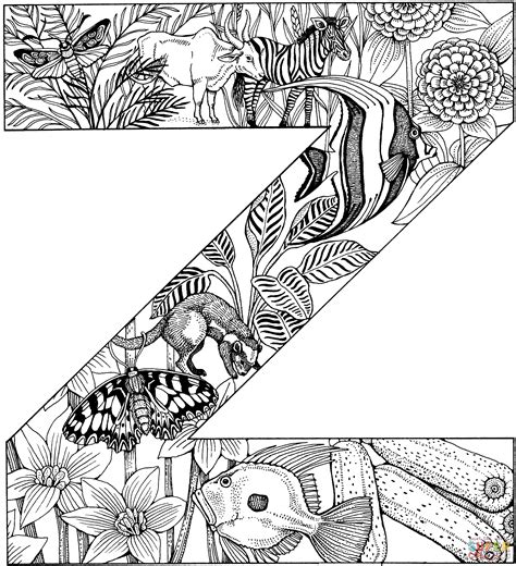 Printable Letter Z Coloring Pages