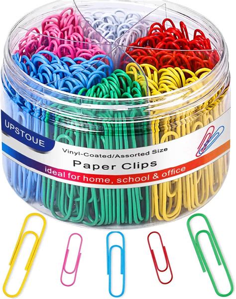 Vinaco Coloured Paper Clips 400 Pack, 33mm Medium & 50mm Large Paper ...