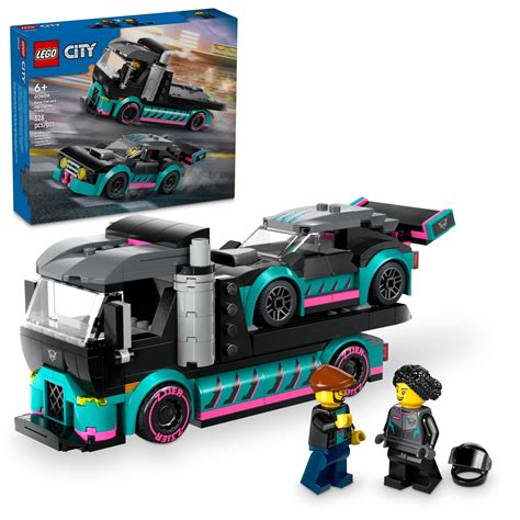 LEGO City Race Car and Car Carrier Truck Toy Playset, Vehicle ...
