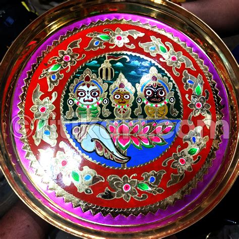 Wall Hanging Plate Jagannath,Balabhadra,Subhadra with Sankha & Padma