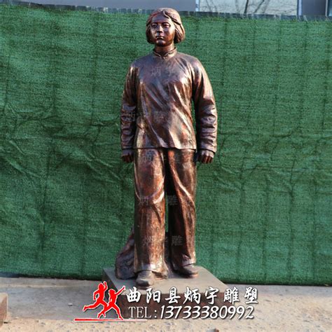 刘胡兰铸铜雕塑定制红军人物玻璃钢雕塑红色文化抗日女英雄摆件-淘宝网