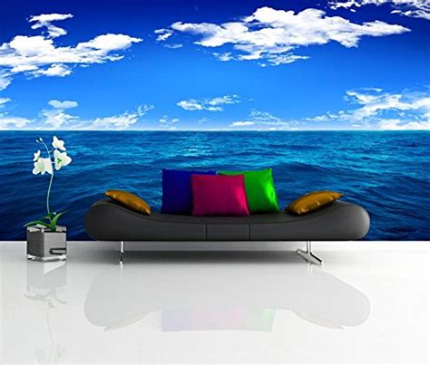 999Store 2D Printed Blue sea self Adhesive vynl Wallpaper Wall murals ...